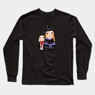 Witch and Vampire Russian Dolls Halloween Long Sleeve T-Shirt